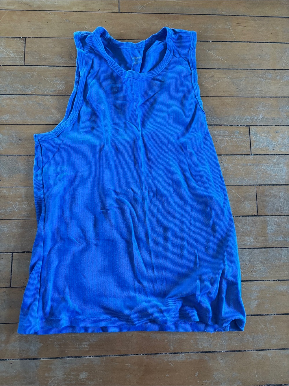 EUC Cobalt Blue Ribbed Tank Top - Classic Sleeveless Tee